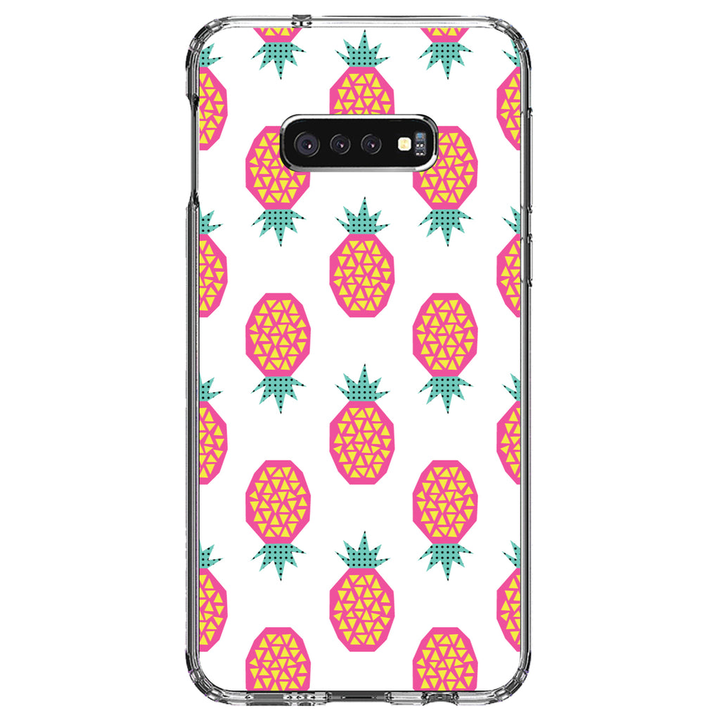 Summer Graphics, Pineapple Pattern, Pink Clear Shockproof iPhone Case, view 18