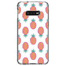 DistinctInk® Clear Shockproof Hybrid Case for Apple iPhone / Samsung Galaxy / Google Pixel - Summer Graphics - Pineapple Pattern - Pink