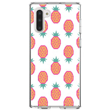 DistinctInk® Clear Shockproof Hybrid Case for Apple iPhone / Samsung Galaxy / Google Pixel - Summer Graphics - Pineapple Pattern - Pink