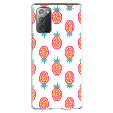 DistinctInk® Clear Shockproof Hybrid Case for Apple iPhone / Samsung Galaxy / Google Pixel - Summer Graphics - Pineapple Pattern - Pink