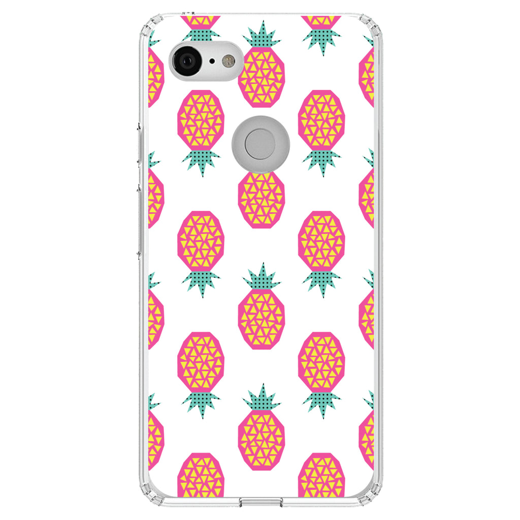 Summer Graphics, Pineapple Pattern, Pink Clear Shockproof iPhone Case, view 22