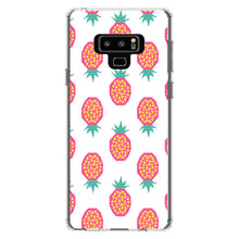 DistinctInk® Clear Shockproof Hybrid Case for Apple iPhone / Samsung Galaxy / Google Pixel - Summer Graphics - Pineapple Pattern - Pink