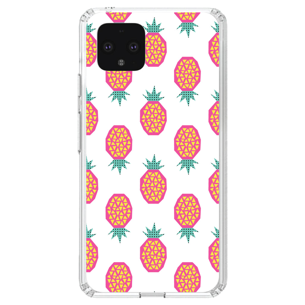 Summer Graphics, Pineapple Pattern, Pink Clear Shockproof iPhone Case, view 23