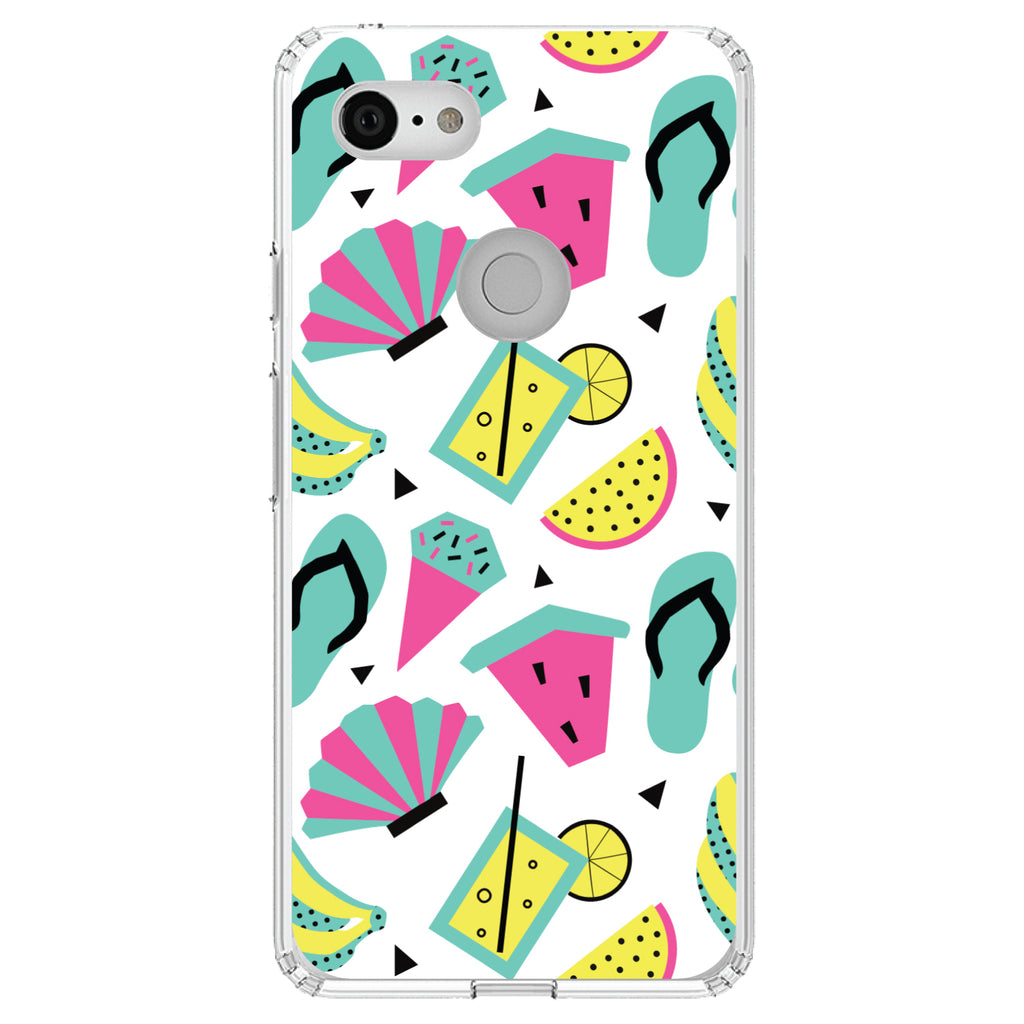 Summer Graphics, Flip Flops Watermelown Lemonade Clear Shockproof iPhone Case, view 21