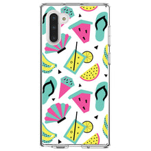 DistinctInk® Clear Shockproof Hybrid Case for Apple iPhone / Samsung Galaxy / Google Pixel - Summer Graphics - Flip Flops Watermelown Lemonade