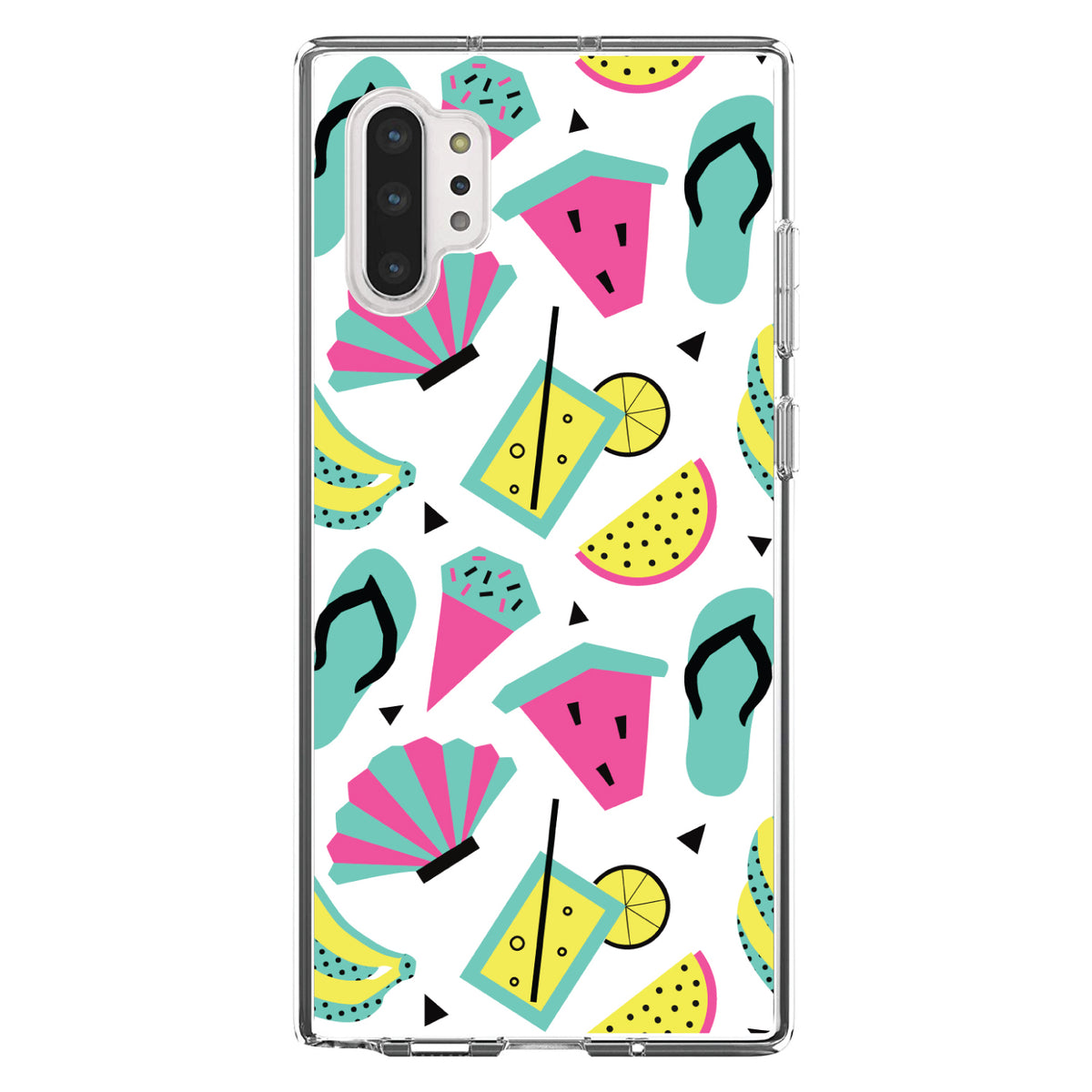 Summer Graphics, Flip Flops Watermelown Lemonade Clear Shockproof iPhone Case, view 10
