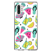 DistinctInk® Clear Shockproof Hybrid Case for Apple iPhone / Samsung Galaxy / Google Pixel - Summer Graphics - Flip Flops Watermelown Lemonade