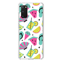 DistinctInk® Clear Shockproof Hybrid Case for Apple iPhone / Samsung Galaxy / Google Pixel - Summer Graphics - Flip Flops Watermelown Lemonade
