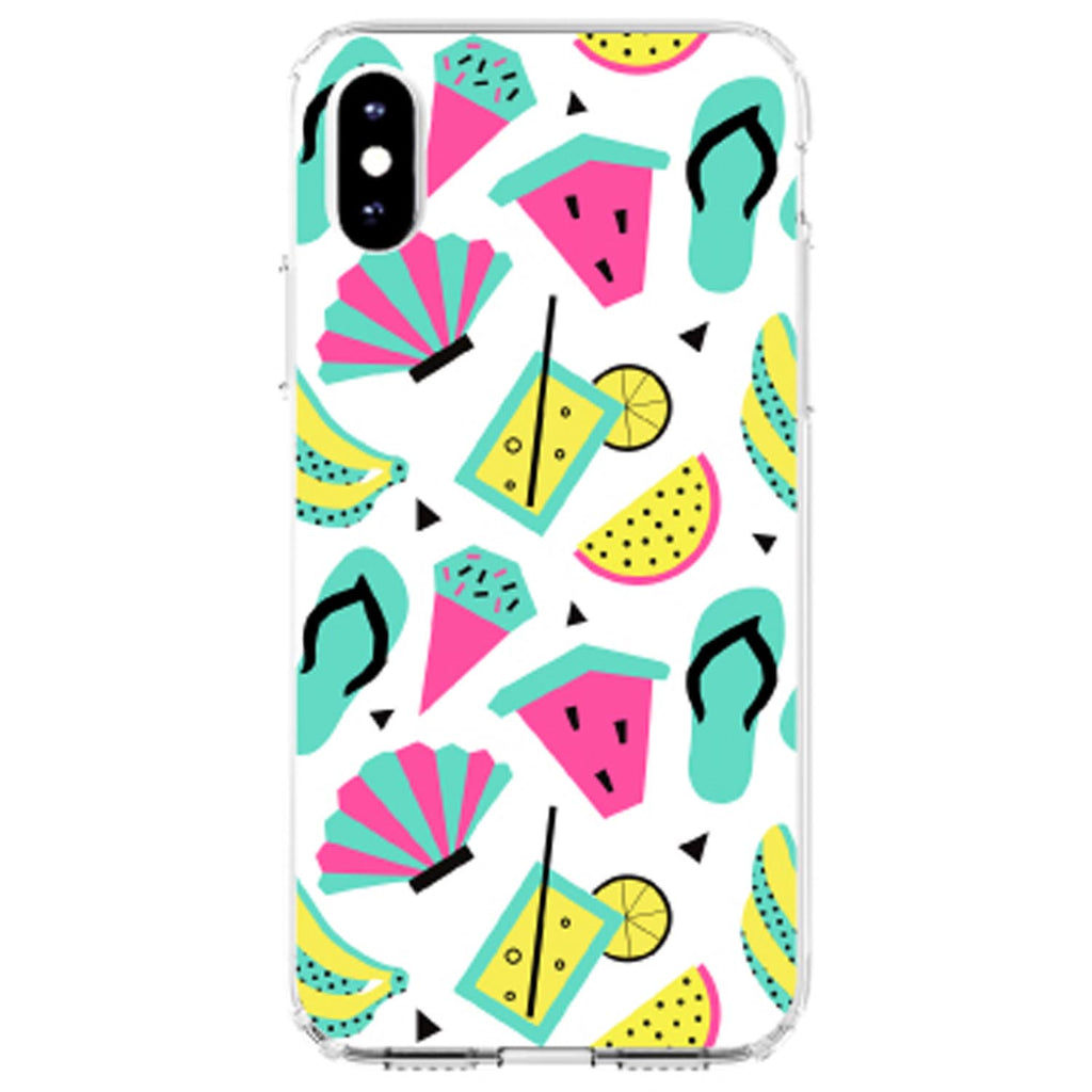 Summer Graphics, Flip Flops Watermelown Lemonade Clear Shockproof iPhone Case, view 4