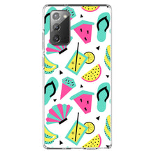 DistinctInk® Clear Shockproof Hybrid Case for Apple iPhone / Samsung Galaxy / Google Pixel - Summer Graphics - Flip Flops Watermelown Lemonade