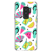 DistinctInk® Clear Shockproof Hybrid Case for Apple iPhone / Samsung Galaxy / Google Pixel - Summer Graphics - Flip Flops Watermelown Lemonade