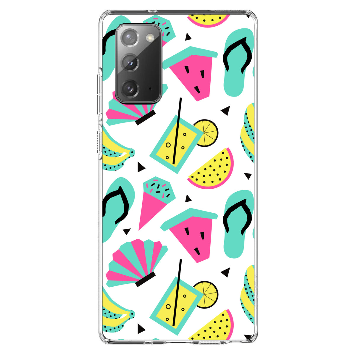 Summer Graphics, Flip Flops Watermelown Lemonade Clear Shockproof iPhone Case, view 7