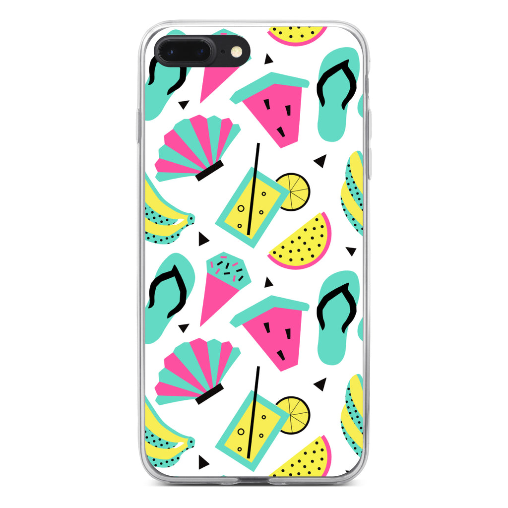 Summer Graphics, Flip Flops Watermelown Lemonade Clear Shockproof iPhone Case, view 6