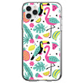 Summer Graphics, Flamingo Toucan Pineapple Clear Shockproof iPhone Case