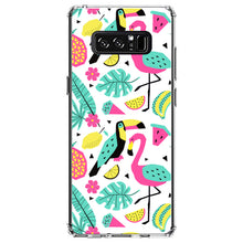 DistinctInk® Clear Shockproof Hybrid Case for Apple iPhone / Samsung Galaxy / Google Pixel - Summer Graphics - Flamingo Toucan Pineapple
