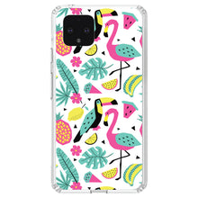 DistinctInk® Clear Shockproof Hybrid Case for Apple iPhone / Samsung Galaxy / Google Pixel - Summer Graphics - Flamingo Toucan Pineapple