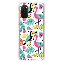 DistinctInk® Clear Shockproof Hybrid Case for Apple iPhone / Samsung Galaxy / Google Pixel - Summer Graphics - Flamingo Toucan Pineapple