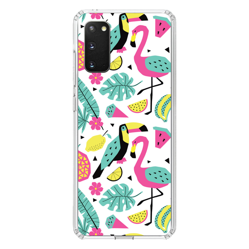 Summer Graphics, Flamingo Toucan Pineapple Clear Shockproof iPhone Case, view 14