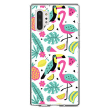 DistinctInk® Clear Shockproof Hybrid Case for Apple iPhone / Samsung Galaxy / Google Pixel - Summer Graphics - Flamingo Toucan Pineapple