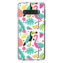 DistinctInk® Clear Shockproof Hybrid Case for Apple iPhone / Samsung Galaxy / Google Pixel - Summer Graphics - Flamingo Toucan Pineapple