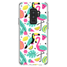 DistinctInk® Clear Shockproof Hybrid Case for Apple iPhone / Samsung Galaxy / Google Pixel - Summer Graphics - Flamingo Toucan Pineapple