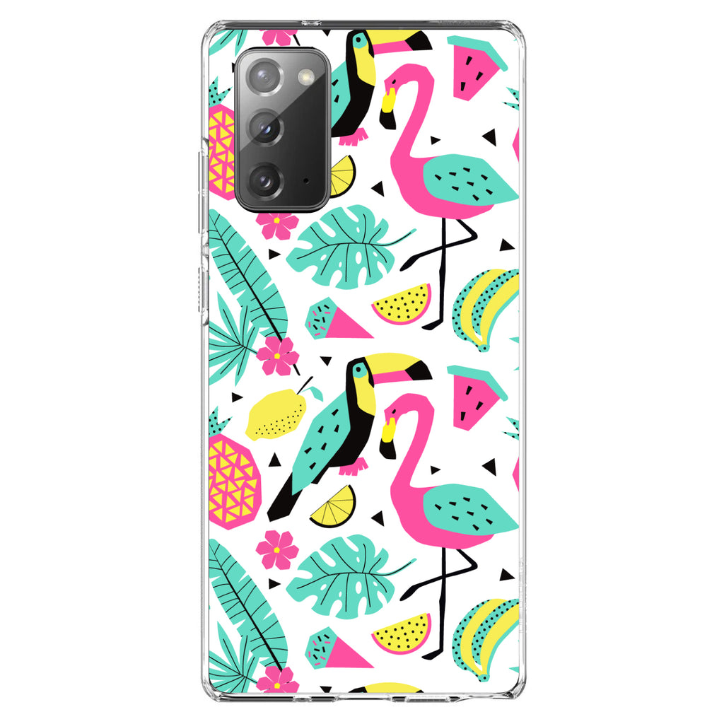 Summer Graphics, Flamingo Toucan Pineapple Clear Shockproof iPhone Case, view 7