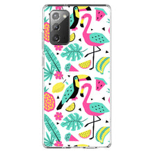 DistinctInk® Clear Shockproof Hybrid Case for Apple iPhone / Samsung Galaxy / Google Pixel - Summer Graphics - Flamingo Toucan Pineapple