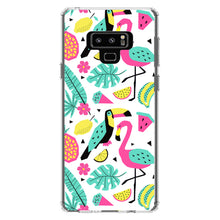 DistinctInk® Clear Shockproof Hybrid Case for Apple iPhone / Samsung Galaxy / Google Pixel - Summer Graphics - Flamingo Toucan Pineapple