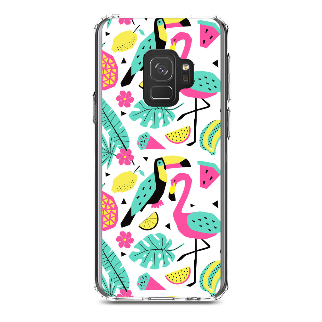 Summer Graphics, Flamingo Toucan Pineapple Clear Shockproof iPhone Case, view 19