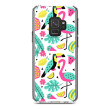 DistinctInk® Clear Shockproof Hybrid Case for Apple iPhone / Samsung Galaxy / Google Pixel - Summer Graphics - Flamingo Toucan Pineapple