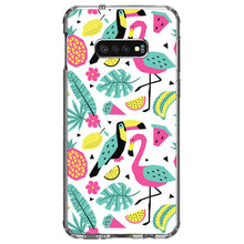 DistinctInk® Clear Shockproof Hybrid Case for Apple iPhone / Samsung Galaxy / Google Pixel - Summer Graphics - Flamingo Toucan Pineapple