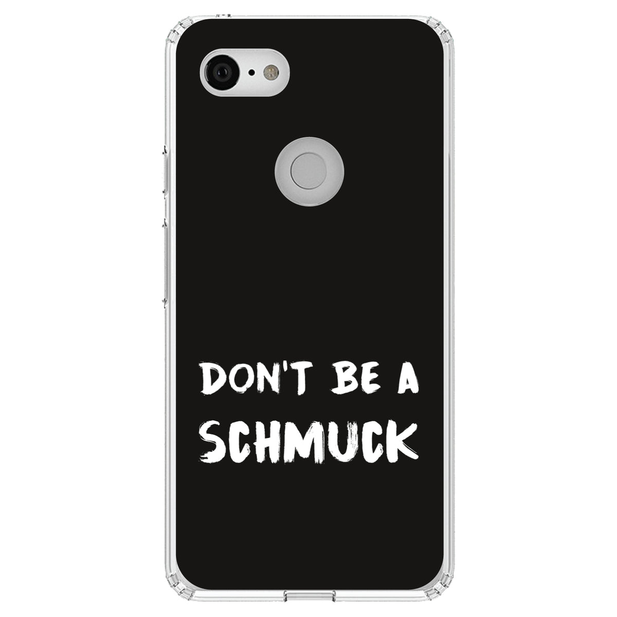 Don't Be a Schmuck, Black & White Clear Shockproof iPhone Case, view 21