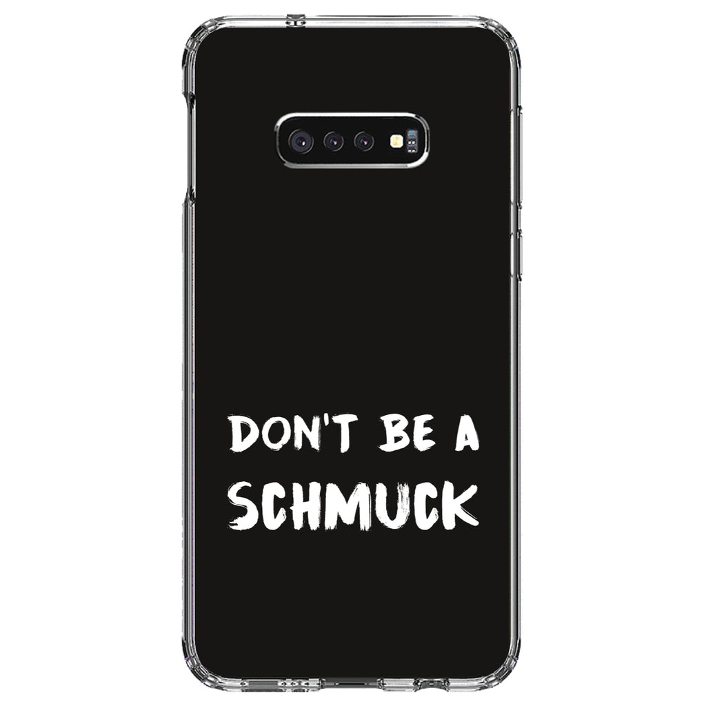 Don't Be a Schmuck, Black & White Clear Shockproof iPhone Case, view 18