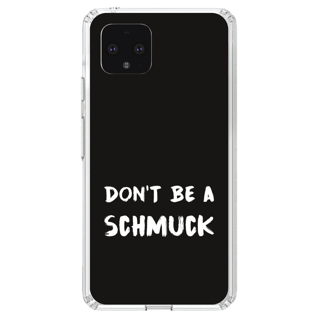Don't Be a Schmuck, Black & White Clear Shockproof iPhone Case, view 23
