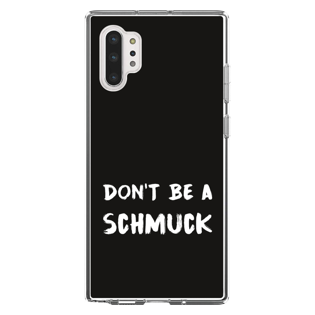 Don't Be a Schmuck, Black & White Clear Shockproof iPhone Case, view 10