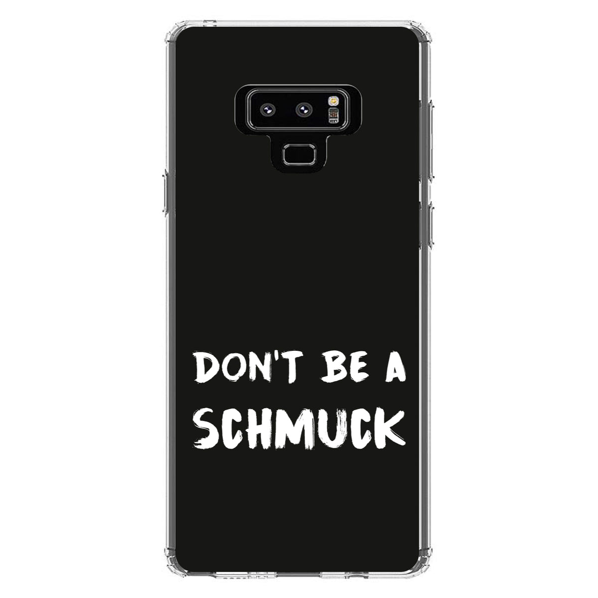 Don't Be a Schmuck, Black & White Clear Shockproof iPhone Case, view 11