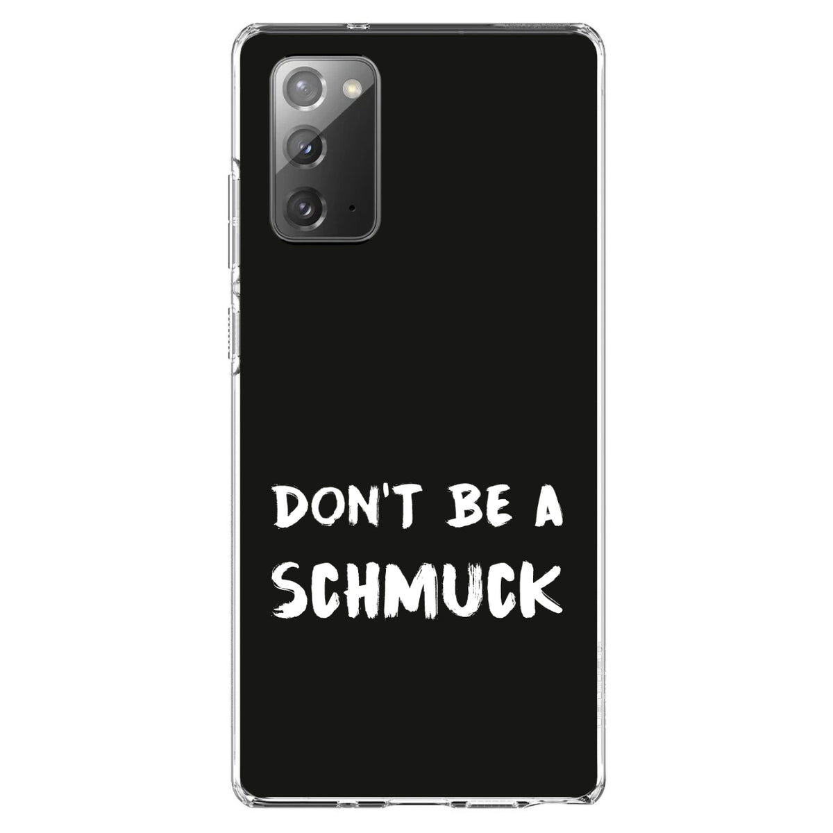 Don't Be a Schmuck, Black & White Clear Shockproof iPhone Case, view 8