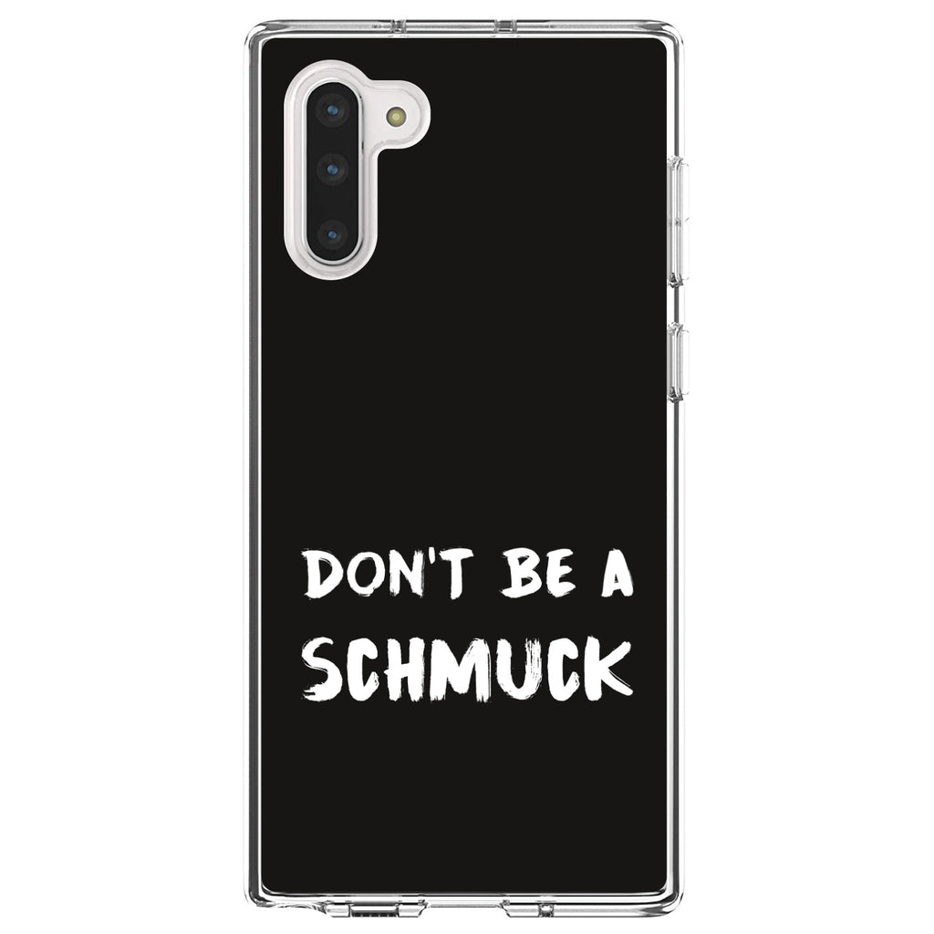 Don't Be a Schmuck, Black & White Clear Shockproof iPhone Case, view 9
