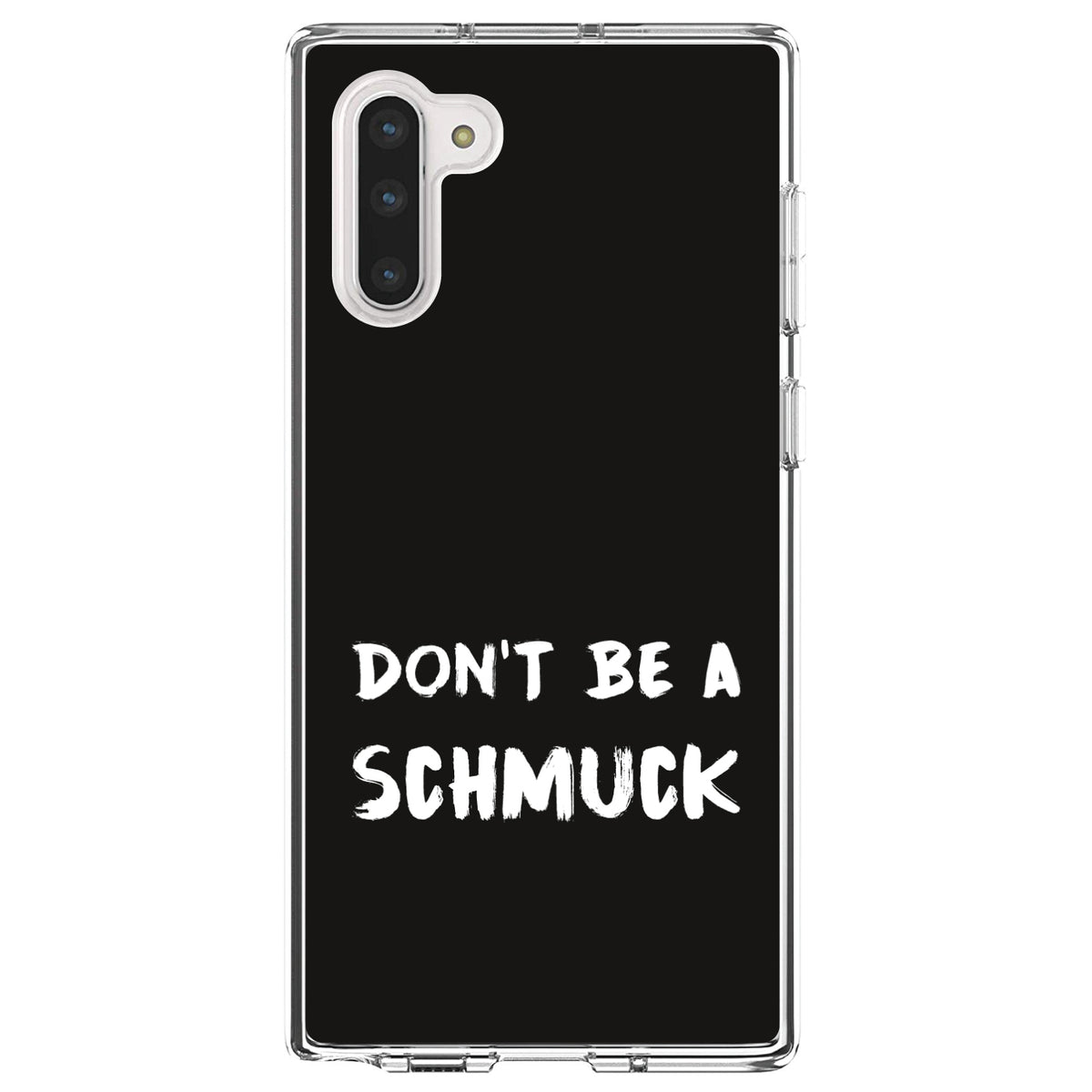 Don't Be a Schmuck, Black & White Clear Shockproof iPhone Case, view 9