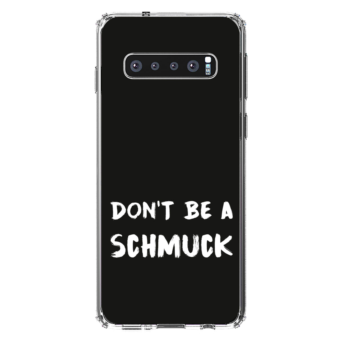 Don't Be a Schmuck, Black & White Clear Shockproof iPhone Case, view 16