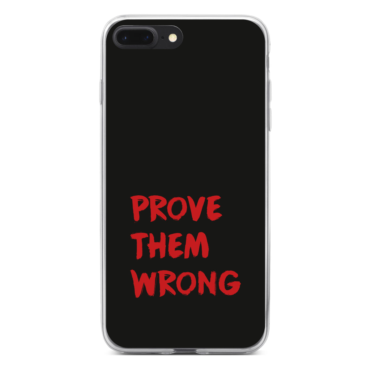 Prove Them Wrong, Black & Red Clear Shockproof iPhone Case, view 6