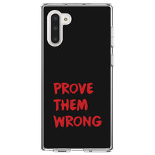 DistinctInk® Clear Shockproof Hybrid Case for Apple iPhone / Samsung Galaxy / Google Pixel - Prove Them Wrong - Black & Red