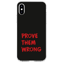 DistinctInk® Clear Shockproof Hybrid Case for Apple iPhone / Samsung Galaxy / Google Pixel - Prove Them Wrong - Black & Red
