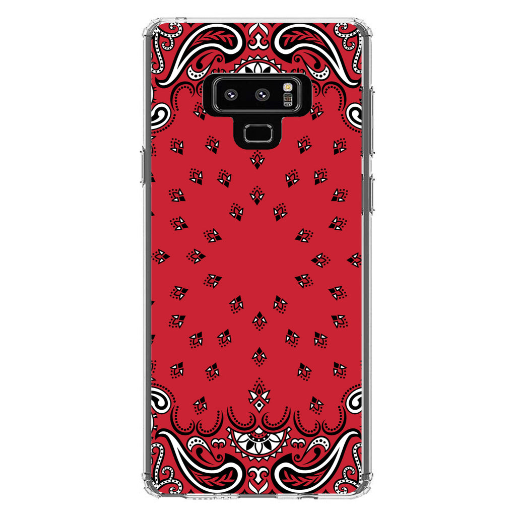 Bandana Print, Red, Black, White Clear Shockproof iPhone Case, view 11