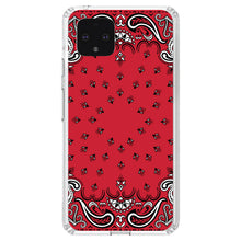 DistinctInk® Clear Shockproof Hybrid Case for Apple iPhone / Samsung Galaxy / Google Pixel - Bandana Print - Red, Black, White