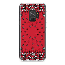 DistinctInk® Clear Shockproof Hybrid Case for Apple iPhone / Samsung Galaxy / Google Pixel - Bandana Print - Red, Black, White