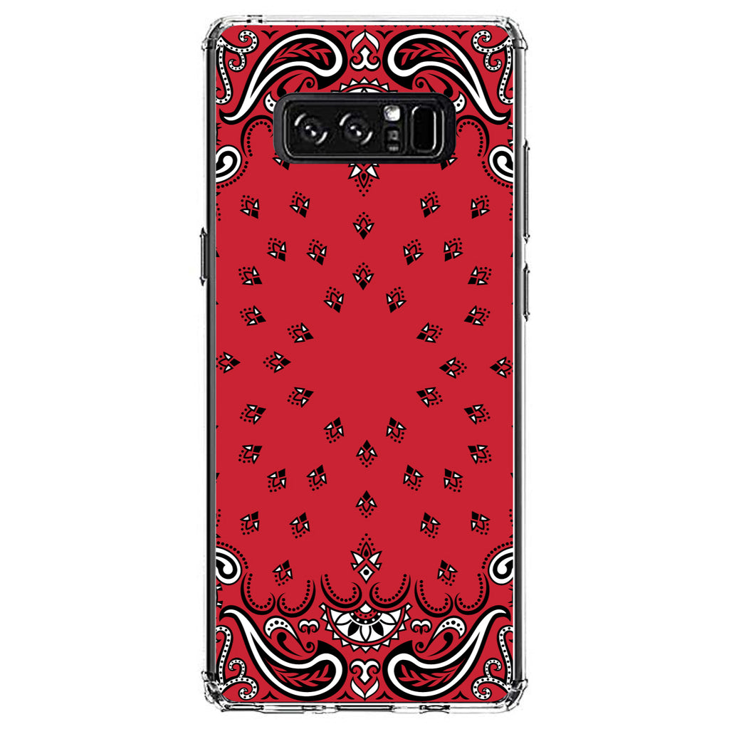 Bandana Print, Red, Black, White Clear Shockproof iPhone Case, view 12