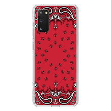 DistinctInk® Clear Shockproof Hybrid Case for Apple iPhone / Samsung Galaxy / Google Pixel - Bandana Print - Red, Black, White