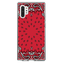 DistinctInk® Clear Shockproof Hybrid Case for Apple iPhone / Samsung Galaxy / Google Pixel - Bandana Print - Red, Black, White