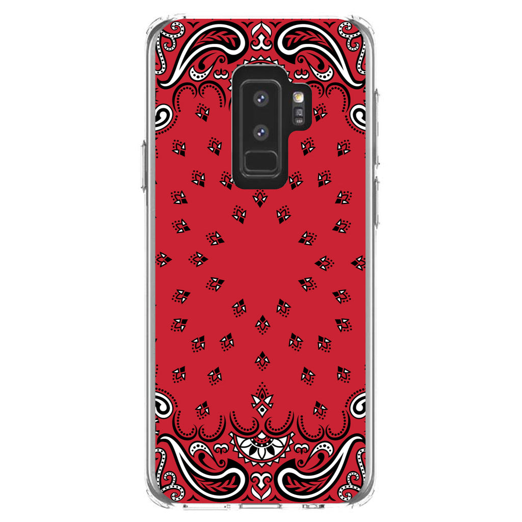 Bandana Print, Red, Black, White Clear Shockproof iPhone Case, view 20